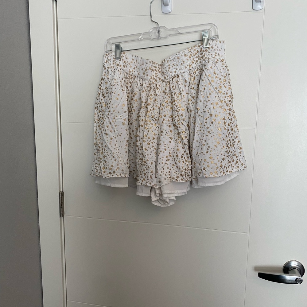 White and Gold Women's Shorts